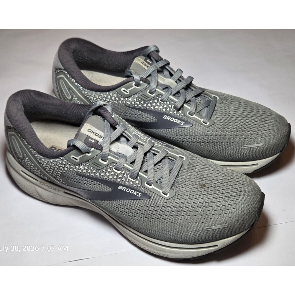 Brooks Ghost 14 Men's Running Shoes Gray Alloy Size 9 Athletic Sneakers Gym